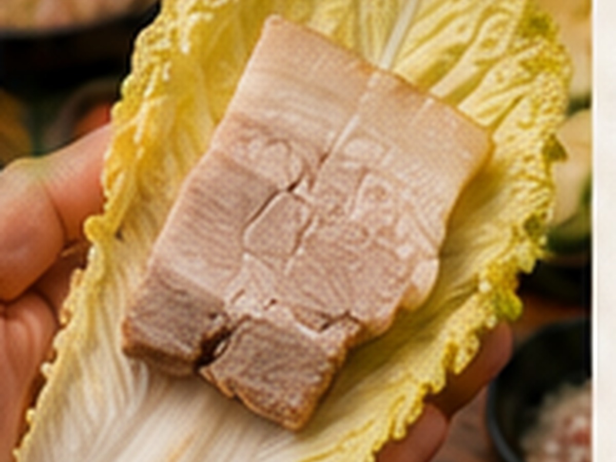 Bossam step 2 - add one slice of bossam