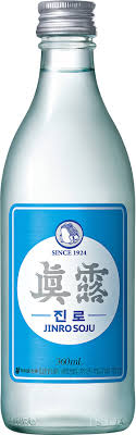 Blue Jinro soju bottle real product photo